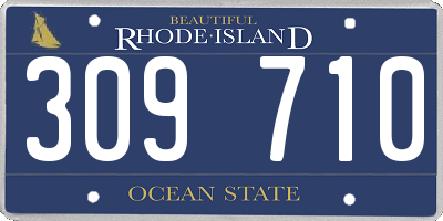 RI license plate 309710