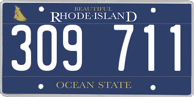 RI license plate 309711