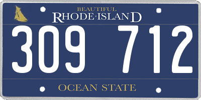 RI license plate 309712