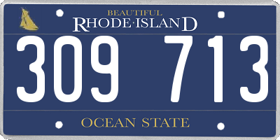 RI license plate 309713