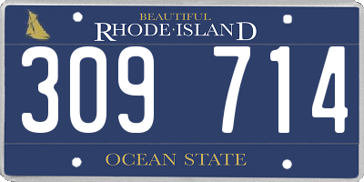 RI license plate 309714