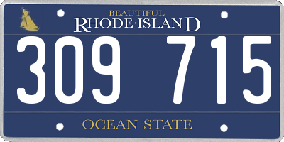 RI license plate 309715
