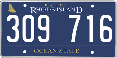 RI license plate 309716