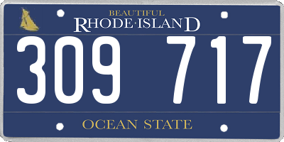 RI license plate 309717