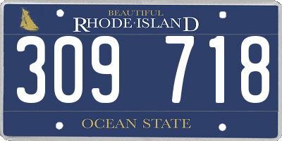 RI license plate 309718