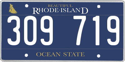 RI license plate 309719