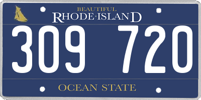 RI license plate 309720