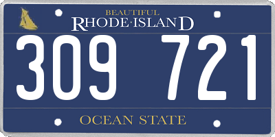 RI license plate 309721