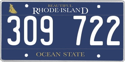 RI license plate 309722