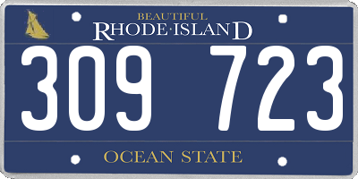 RI license plate 309723
