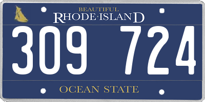 RI license plate 309724
