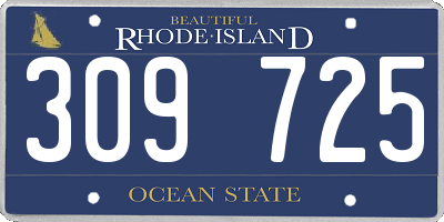 RI license plate 309725