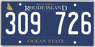 RI license plate 309726