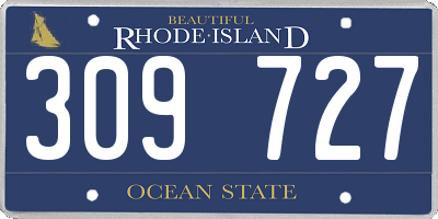 RI license plate 309727