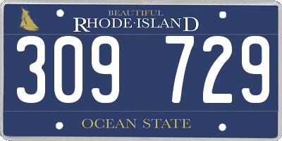 RI license plate 309729