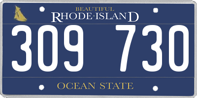 RI license plate 309730