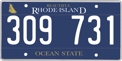 RI license plate 309731