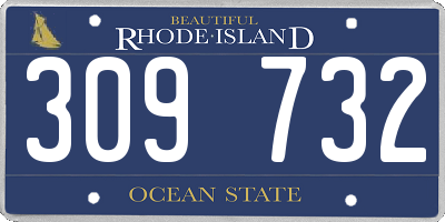 RI license plate 309732