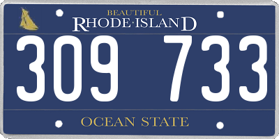 RI license plate 309733