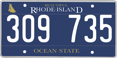 RI license plate 309735