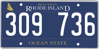 RI license plate 309736
