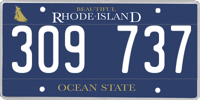 RI license plate 309737
