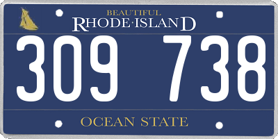 RI license plate 309738