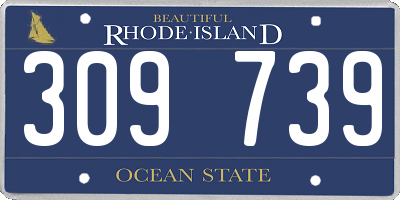 RI license plate 309739