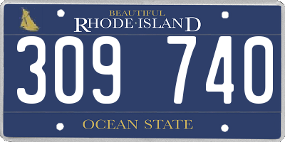RI license plate 309740