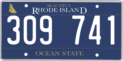 RI license plate 309741