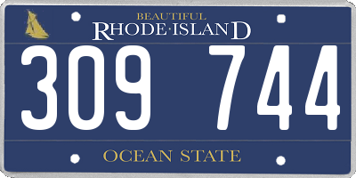 RI license plate 309744