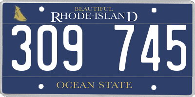 RI license plate 309745
