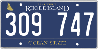 RI license plate 309747