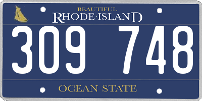 RI license plate 309748