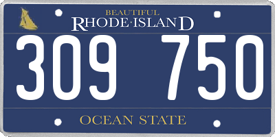 RI license plate 309750