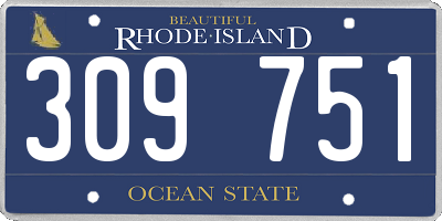 RI license plate 309751