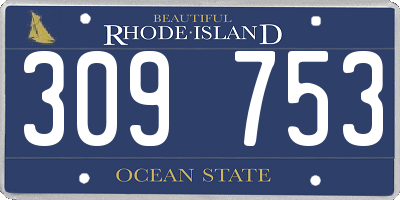 RI license plate 309753