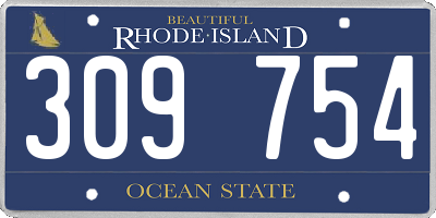RI license plate 309754