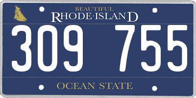 RI license plate 309755