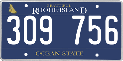 RI license plate 309756
