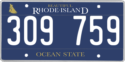 RI license plate 309759