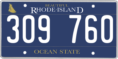 RI license plate 309760