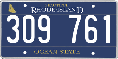 RI license plate 309761