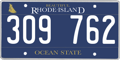 RI license plate 309762