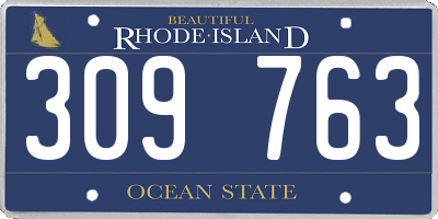 RI license plate 309763