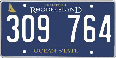 RI license plate 309764