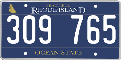 RI license plate 309765