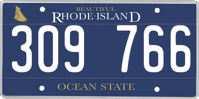 RI license plate 309766