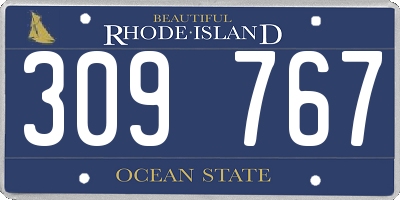 RI license plate 309767