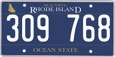 RI license plate 309768